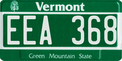 VT license plate EEA368