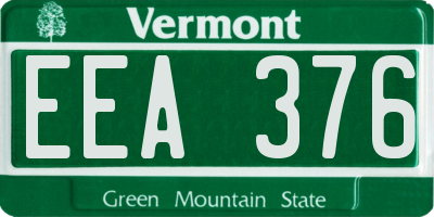 VT license plate EEA376