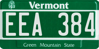 VT license plate EEA384