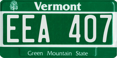 VT license plate EEA407