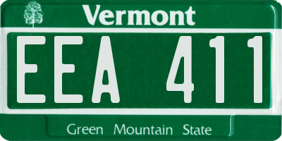 VT license plate EEA411