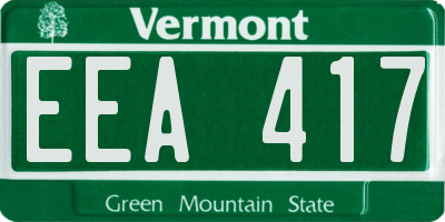 VT license plate EEA417