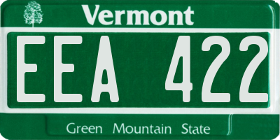 VT license plate EEA422