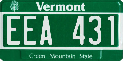 VT license plate EEA431