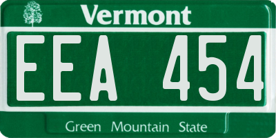VT license plate EEA454