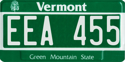 VT license plate EEA455