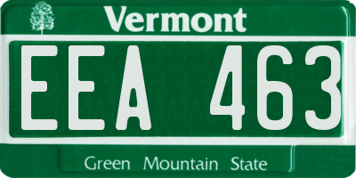 VT license plate EEA463