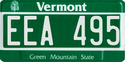 VT license plate EEA495