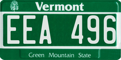VT license plate EEA496
