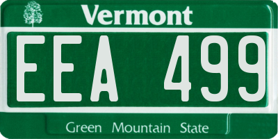 VT license plate EEA499