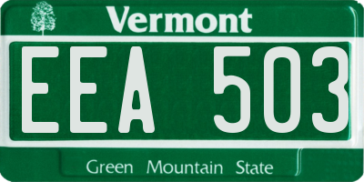 VT license plate EEA503