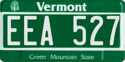 VT license plate EEA527