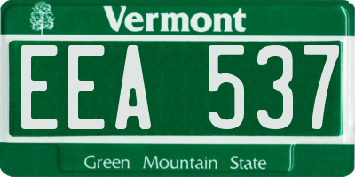 VT license plate EEA537