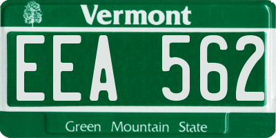 VT license plate EEA562
