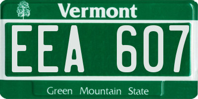 VT license plate EEA607
