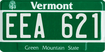VT license plate EEA621