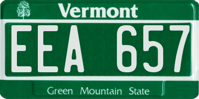 VT license plate EEA657