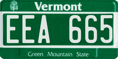 VT license plate EEA665