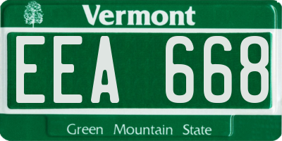 VT license plate EEA668