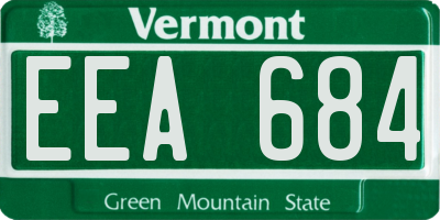 VT license plate EEA684