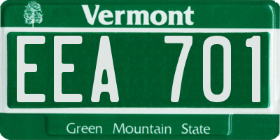VT license plate EEA701