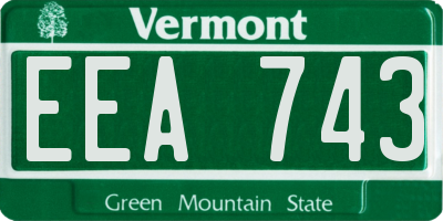 VT license plate EEA743