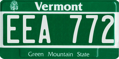 VT license plate EEA772