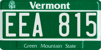 VT license plate EEA815