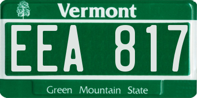 VT license plate EEA817