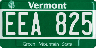 VT license plate EEA825