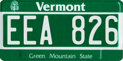 VT license plate EEA826