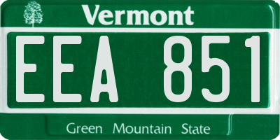 VT license plate EEA851
