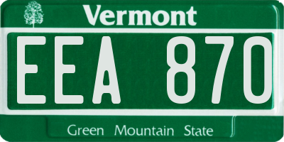 VT license plate EEA870