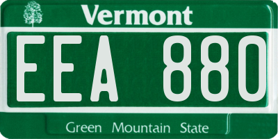 VT license plate EEA880