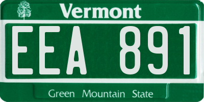 VT license plate EEA891