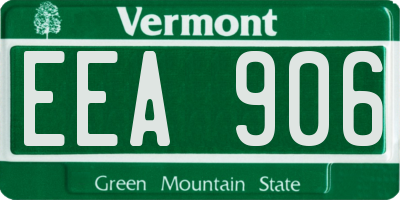 VT license plate EEA906