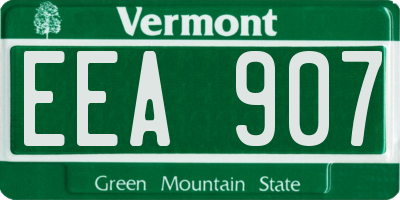 VT license plate EEA907