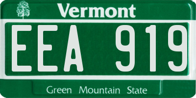 VT license plate EEA919