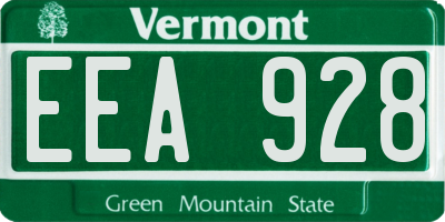 VT license plate EEA928