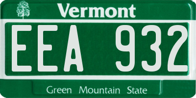 VT license plate EEA932