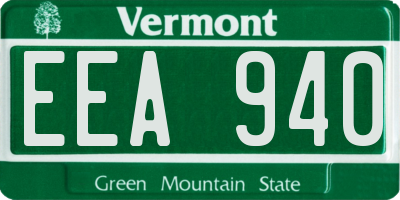 VT license plate EEA940