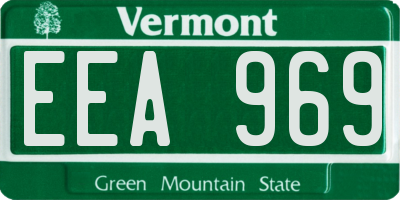 VT license plate EEA969