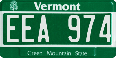 VT license plate EEA974