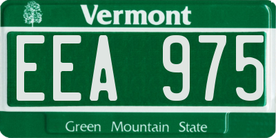 VT license plate EEA975