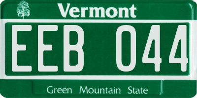 VT license plate EEB044