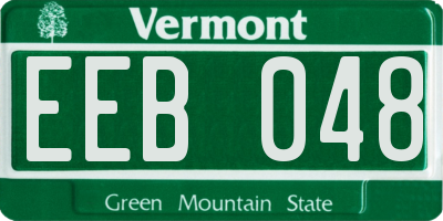 VT license plate EEB048