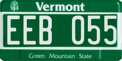 VT license plate EEB055