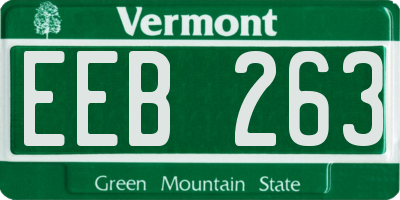 VT license plate EEB263