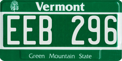 VT license plate EEB296