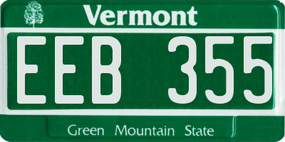 VT license plate EEB355